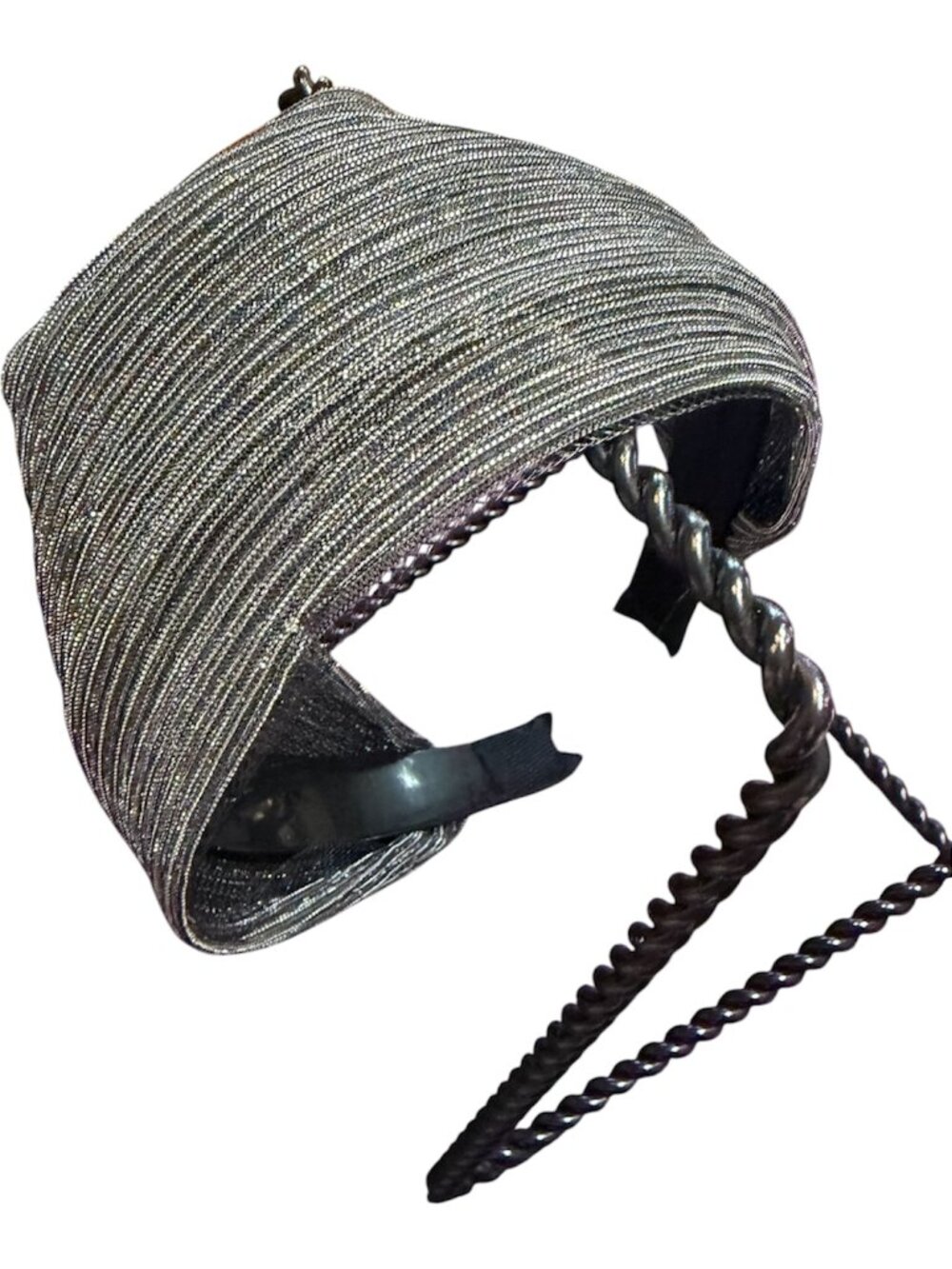 HEADBAND - BLACK WITH SILVER ACCENT -